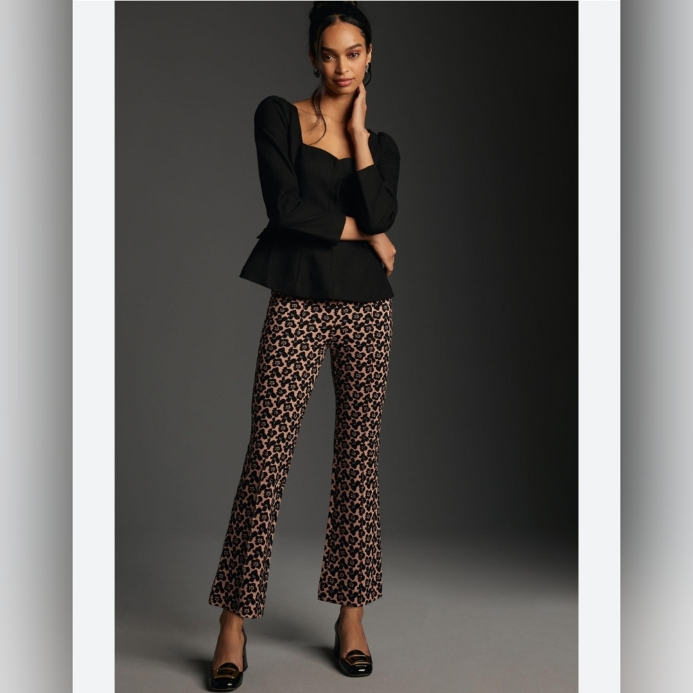 NWOT Maeve Anthropologie The Margot Kick Flare Crop Pants Women's